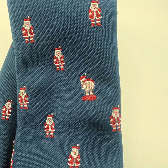 Chippmunk Creations Christmas Novelty Naughty Santa Tie Holiday Party Blue Red - Picture 3 of 7